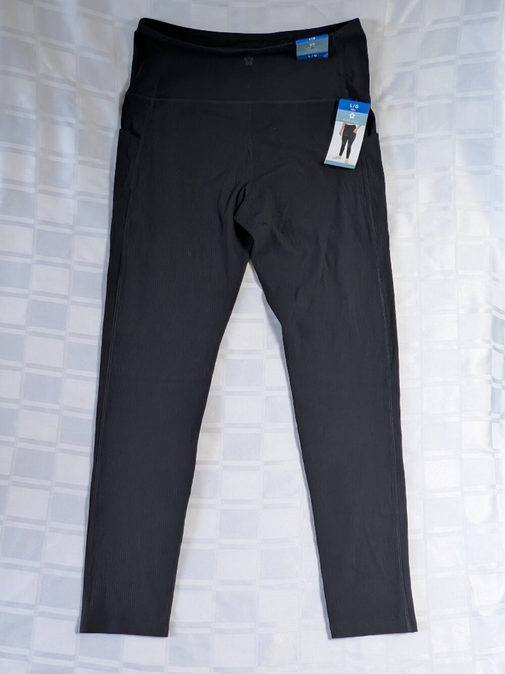 TUFF VEDA BLACK LEGGING SIZE LARGE PANTS NEW NWT WORKOUT COMFORT WOMEN'S